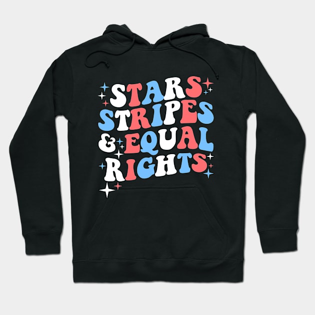 Stars Stripes And Equal Rights 4th Of July Women's Rights Hoodie by artbooming